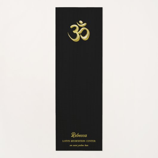 Elegant gouden OM symbool | Sanskriet Spiritueel Z Yogamat (Voorkant)