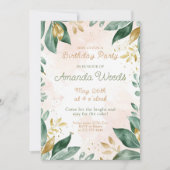 Elegant Gouden ontwerp, Herfst Bladeren Verjaardag Kaart (Voorkant)