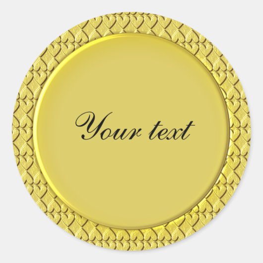 Elegant Gouden Ontwerp Ronde Sticker (Voorkant)