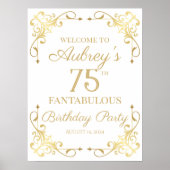 Elegant gouden ontwerp verjaardagsfeestje welkomst poster (Voorkant)