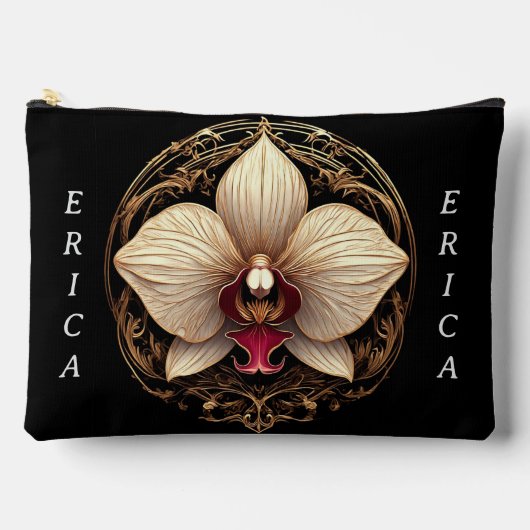 Elegant Gouden Orchidee Ontwerp Etui (Voorkant)