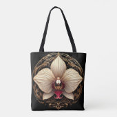 Elegant Gouden Orchidee Ontwerp Tote Bag (Achterkant)