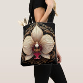 Elegant Gouden Orchidee Ontwerp Tote Bag (Dichtbij)