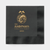 Elegant gouden Ornament gepersonaliseerd kerstfees Folie Servetten (Voorkant)