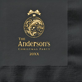 Elegant gouden Ornament gepersonaliseerd kerstfees Folie Servetten