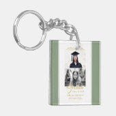 Elegant gouden Ornament Graduation Party 2 Foto Sleutelhanger (Voorkant Links)