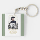 Elegant gouden Ornament Graduation Party 2 Foto Sleutelhanger (Achterkant)