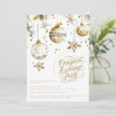 Elegant gouden Ornament uitwisseling kerstfeest Kaart (Staand voorkant)
