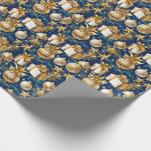 Elegant gouden Ornamenten en sterren inpakpapier (Hoek)