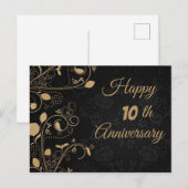 Elegant, gouden Ornamenten, Jubileum Briefkaart (Voorkant / Achterkant)