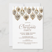 Elegant gouden Ornamenten kerstfeest Kaart (Voorkant)