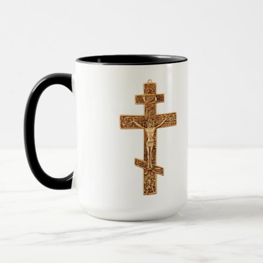 Elegant Gouden Orthodoxe Kruis Mok (Links)