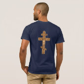 Elegant Gouden Orthodoxe Kruis T-shirt (Achterkant volledig)