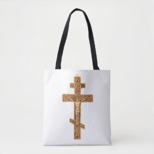 Elegant Gouden Orthodoxe Kruis Tote Bag