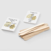 Elegant Gouden Palm Leave Trouwprogramma Hand Fan Handwaaier (Niet-gemonteerd)