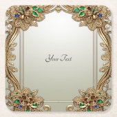 Elegant gouden  papier Onderzetter (Voorkant)