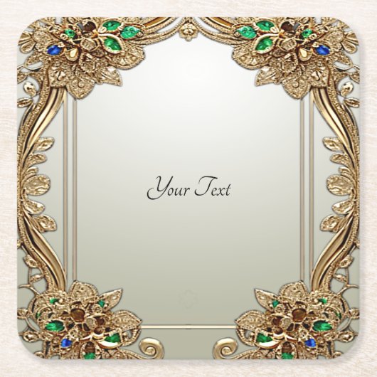 Elegant gouden papier Onderzetter (Voorkant)