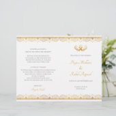 Elegant gouden patroon Indisch huwelijksprogramma (Staand voorkant)