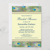 Elegant gouden pauw Vrijgezellenfeest Kaart (Voorkant)