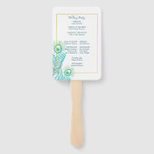 Elegant Gouden Peacock Trouwprogramma Hand Fan Handwaaier (Achterkant)