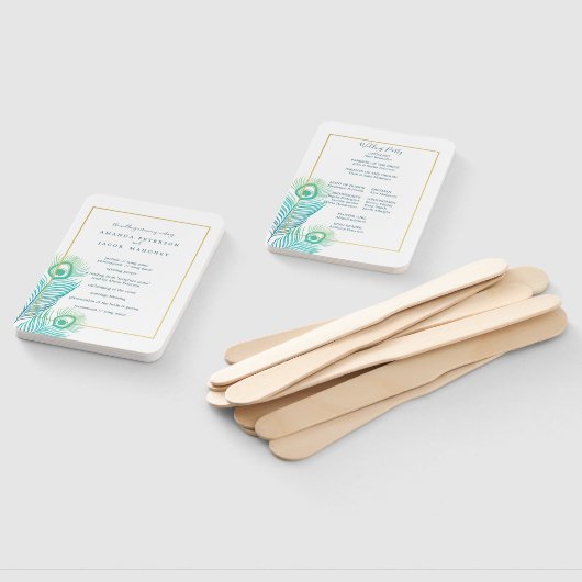 Elegant Gouden Peacock Trouwprogramma Hand Fan Handwaaier (Niet-gemonteerd)