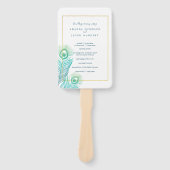 Elegant Gouden Peacock Trouwprogramma Hand Fan Handwaaier (Voorkant)