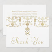 Elegant gouden pentakel handvasten bedankkaart (Voorkant / Achterkant)