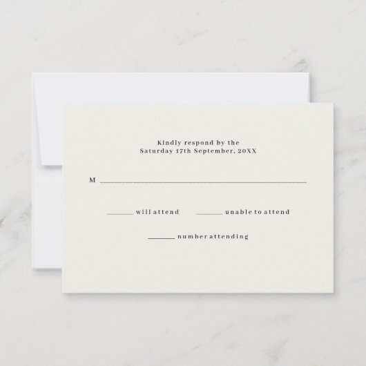 Elegant Gouden Peony QR Code Bruiloft RSVP Kaart (Achterkant)