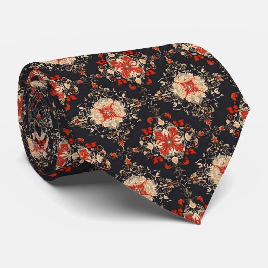 Elegant gouden Perzisch patroon Stropdas (Opgerold)