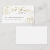 Elegant Gouden Pioenrozen Schets Vrijgezellenfeest Informatiekaartje (Voorkant / Achterkant)