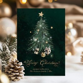 Elegant Gouden Prettig Kerstfeest Feestdagenkaart