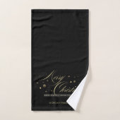 Elegant Gouden Prettig Kerstfeest Script Zwart Bad Handdoek (Handdoek)