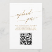 Elegant Gouden Printbare Tafelnummer Foto QR Code (Achterkant)