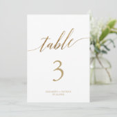 Elegant Gouden Printbare Tafelnummer Foto QR Code (Staand voorkant)
