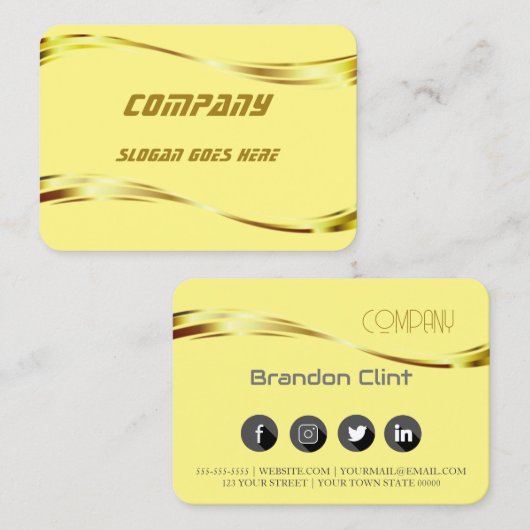 Elegant gouden professioneel visitekaartje (Voorkant / Achterkant)