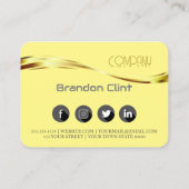 Elegant gouden professioneel visitekaartje (Achterkant)