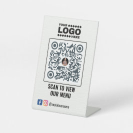 Elegant gouden QR-code menubord: geen contact tabe Reclamebord Met Voetstuk