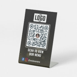Elegant gouden QR-code menubord: geen contact tabe Reclamebord Met Voetstuk