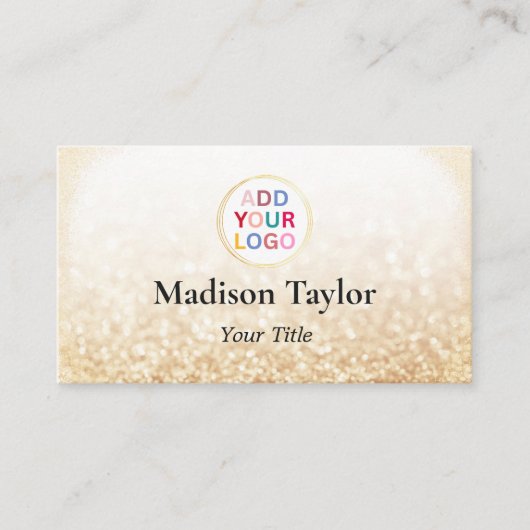 Elegant gouden QR code Visitekaartje met Logo (Voorkant)