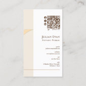 Elegant Gouden Quill Pen Ivoor Notaris Openbare QR Visitekaartje (Achterkant)
