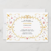 Elegant gouden Quinceañera Royal verjaardagsfeest Kaart (Voorkant)