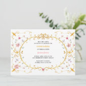 Elegant gouden Quinceañera Royal verjaardagsfeest Kaart (Staand voorkant)