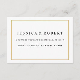 Elegant Gouden Rand Bruiloft Website Invoegen Kaar Informatiekaartje