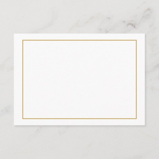Elegant Gouden Rand Bruiloft Website Invoegen Kaar Informatiekaartje (Achterkant)