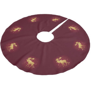 Elegant gouden rendier rode vrolijke kerst patroon kerstboom rok