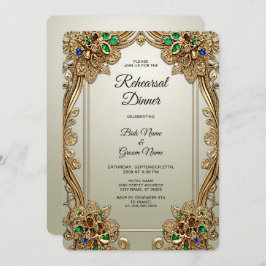 Elegant gouden repetitiediner kaart