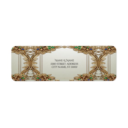 Elegant gouden retouradreslabel etiket (Voorkant)