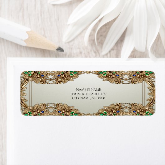 Elegant gouden retouradreslabel etiket (Insitu)