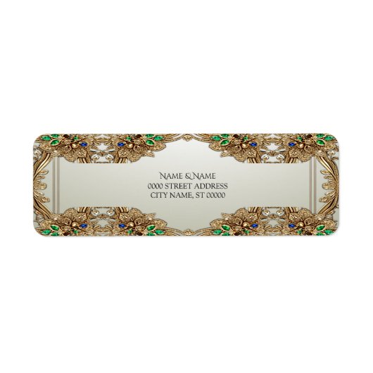 Elegant gouden  retouradreslabel etiket (Voorkant)