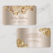 Elegant gouden rococo ornamenten visitekaartje (Voorkant / Achterkant)